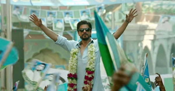 Shah Rukh Khan in Raees. Screenshot from YouTube video
