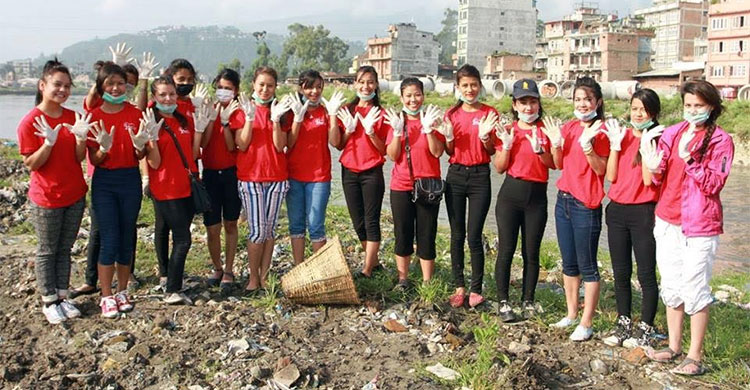 Miss Teen College Bagmati River Cleaning