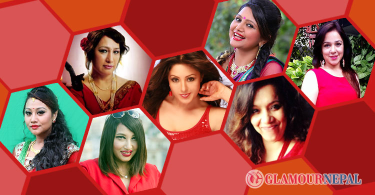 Nepali Celebrities in Red Outfits Photo