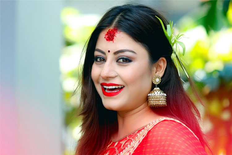 Actress Shweta Khadka Happy Dashain. 