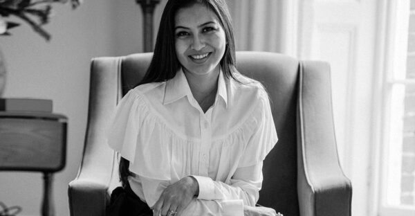 blak and white picture of wedding dress designer sanyuka shrstha