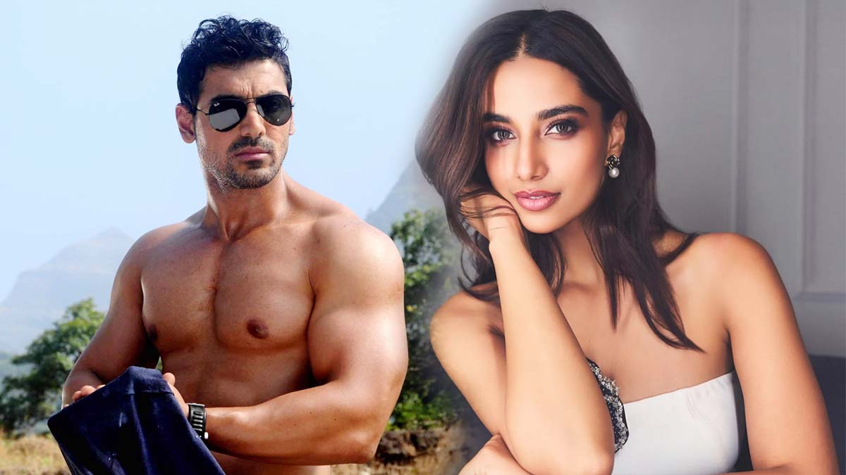 John Abraham with Meenaakshi Chaudhary in Force 3 Bollywood action movie starting November 2025.