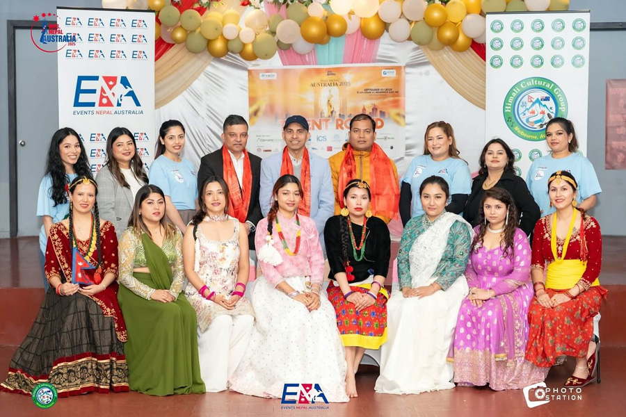 Mrs Nepal Australia 2025 contestants group photo