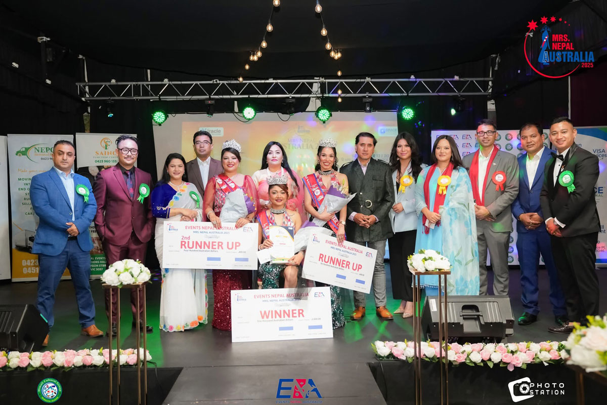 Mrs Nepal Australia 2025 group photo