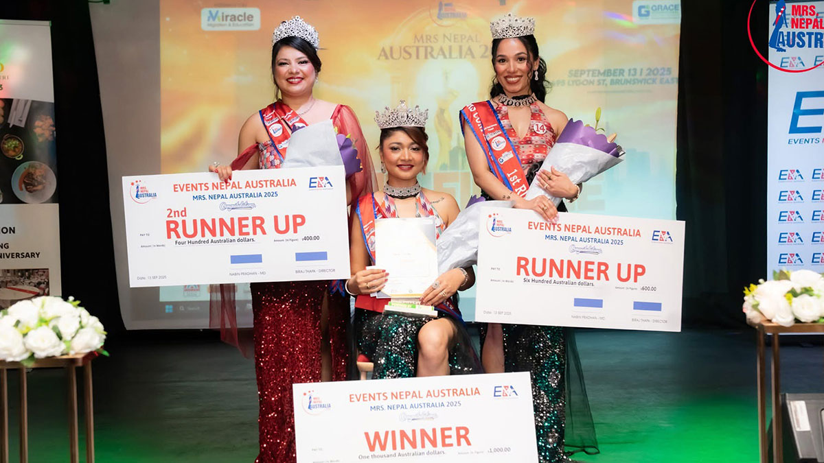 Mrs Nepal Australia 2025 winners group image