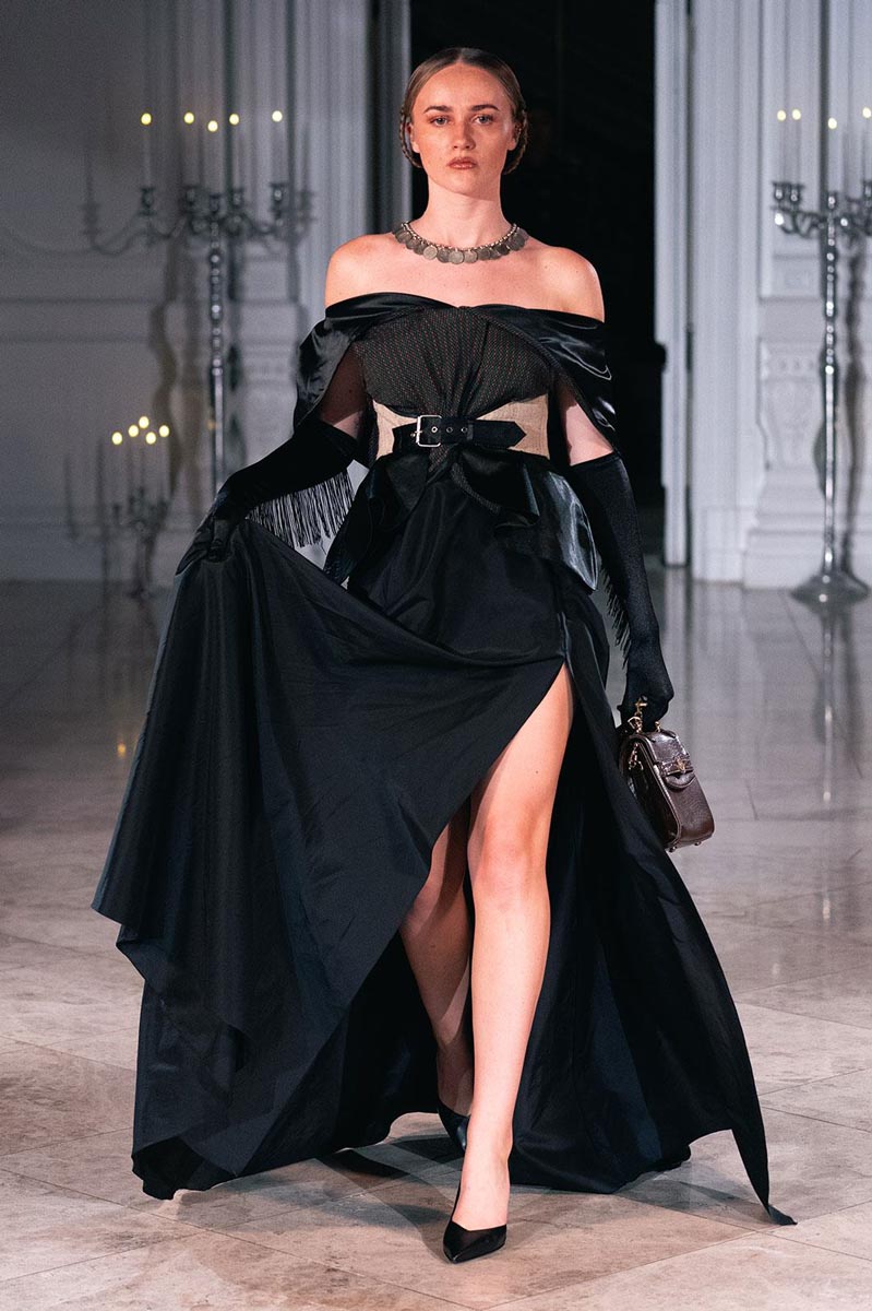 Sanyukta Shrestha SS26 “The Newars 1901” runway look at London Fashion Week 2026.