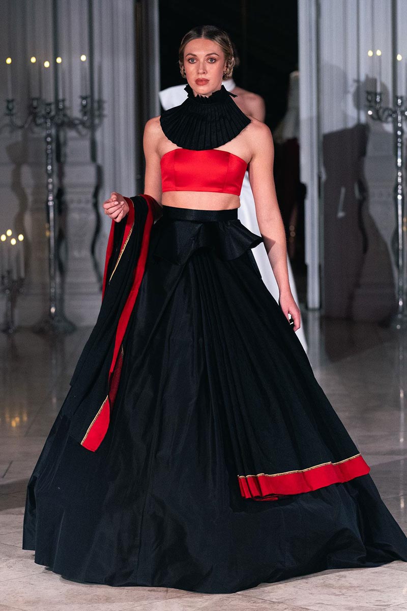 Sanyukta Shrestha’s Spring/Summer 2026 collection “The Newars, 1901” at London Fashion Week.