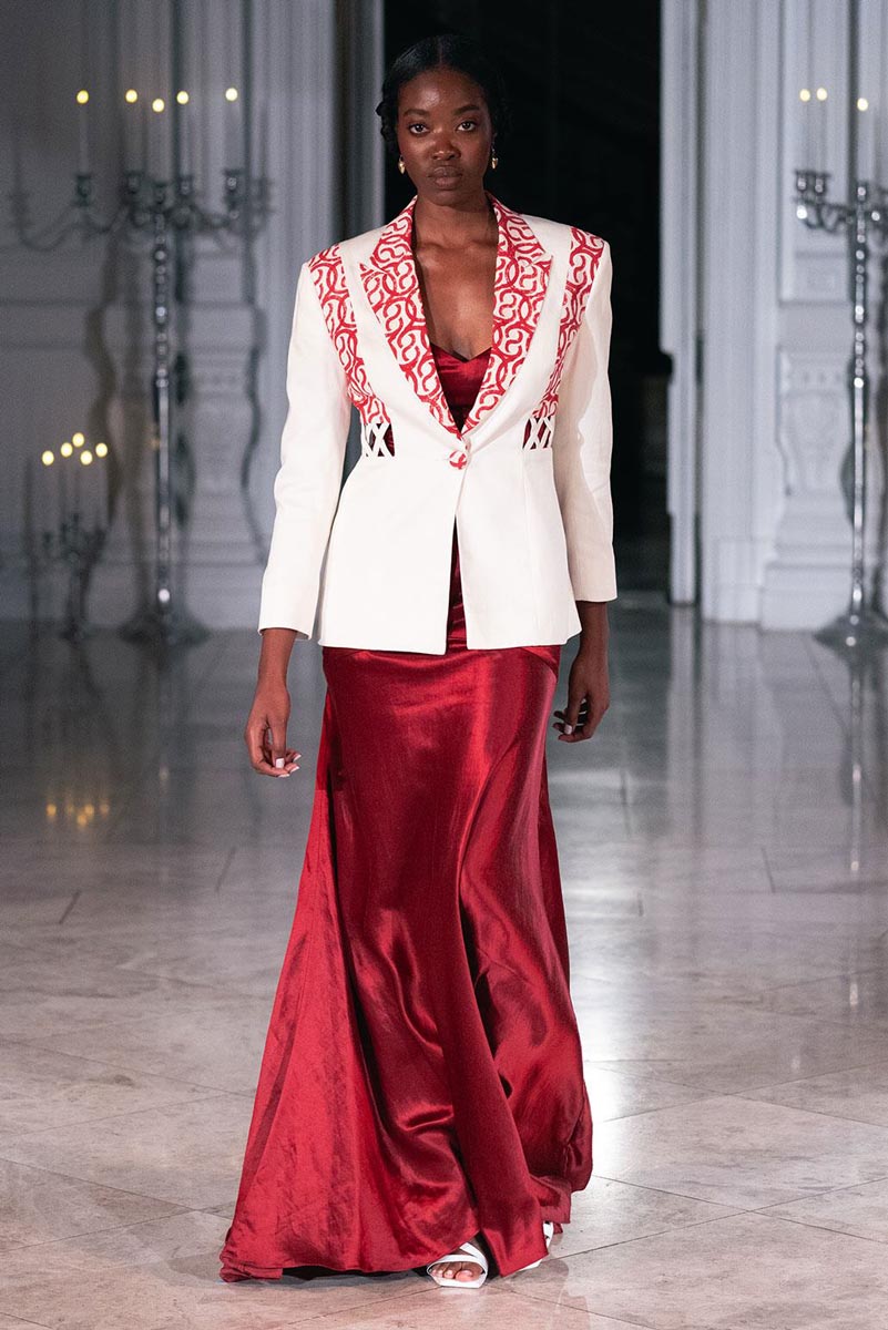 Intricate embroidery and cultural motifs shine in Sanyukta Shrestha’s “The Newars 1901” SS26, London Fashion Week.