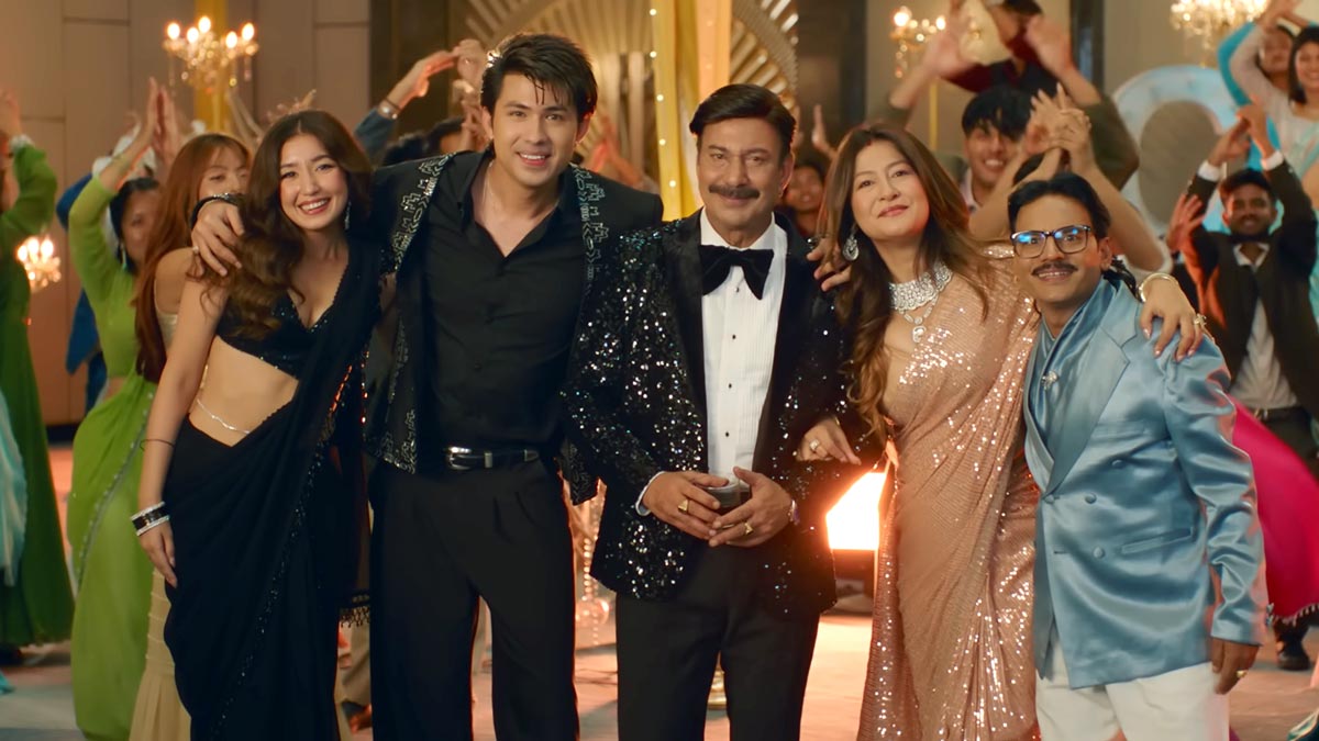 Aachal Sharma, Anmol KC, Bhuwan KC,  Usha Khadgi and  Kedar Ghimire Group Photo from the movie ;jerry on top'