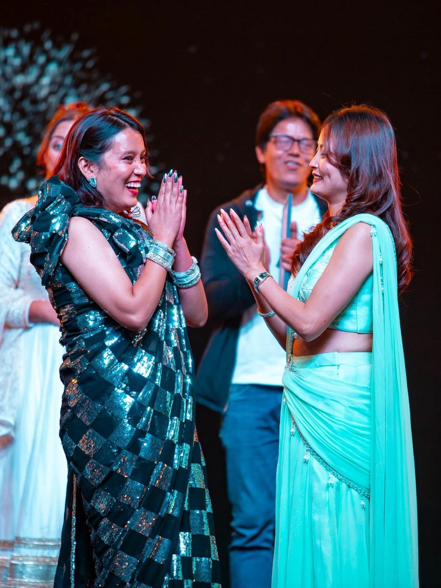 Nabina Ranabhat celebrating victory with Friend