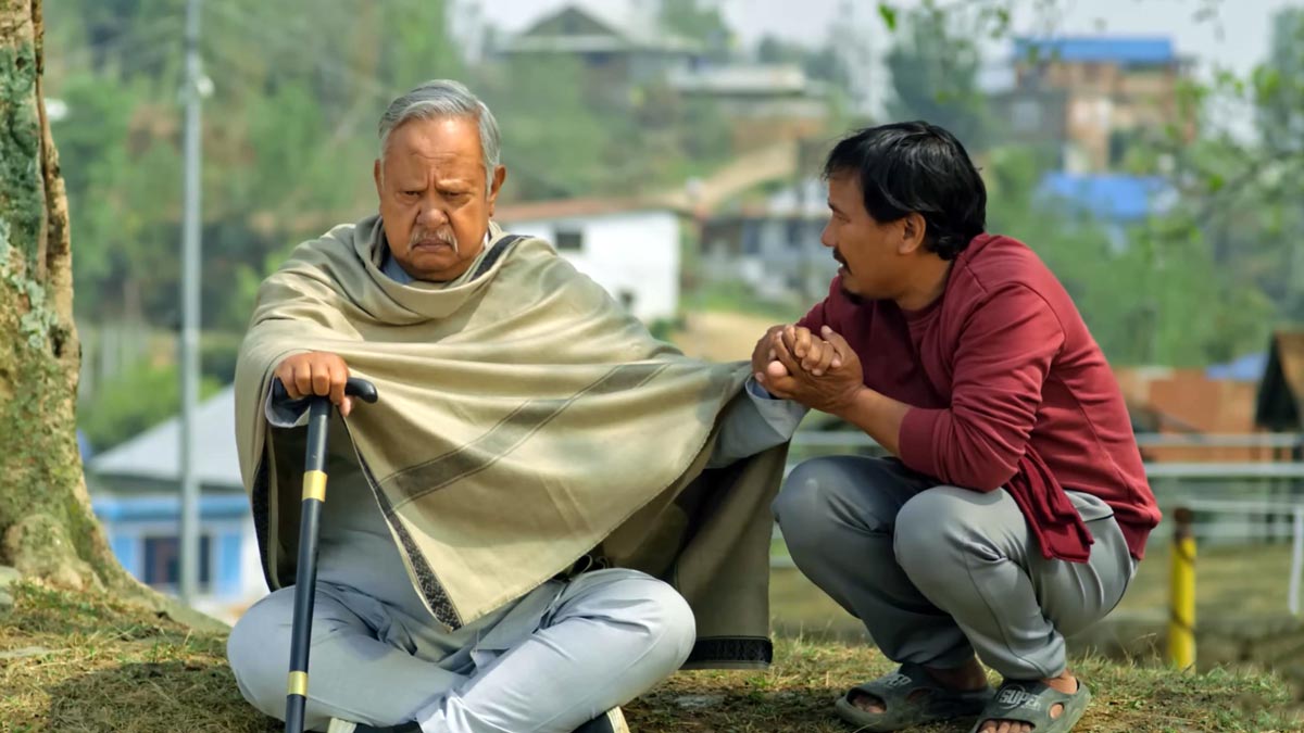 Neer Shah and Buddhi Tamang in a scene from the Nepali movie Paraan teaser.