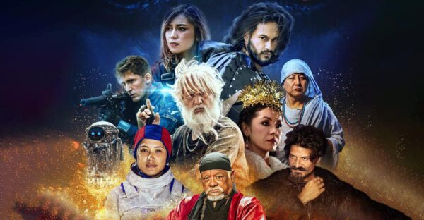 The first official poster of the sci-fi film Eklo-I, featuring Pradeep Khadka, Jamie Bacon, Benisha Hamal, Kabita Nepali, Vijay Lama, Sunil Thapa and the ensemble cast.