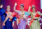 Mrs Himalayan Nepal 2025 winner Pranita Kshetri with first and second runner up on stage