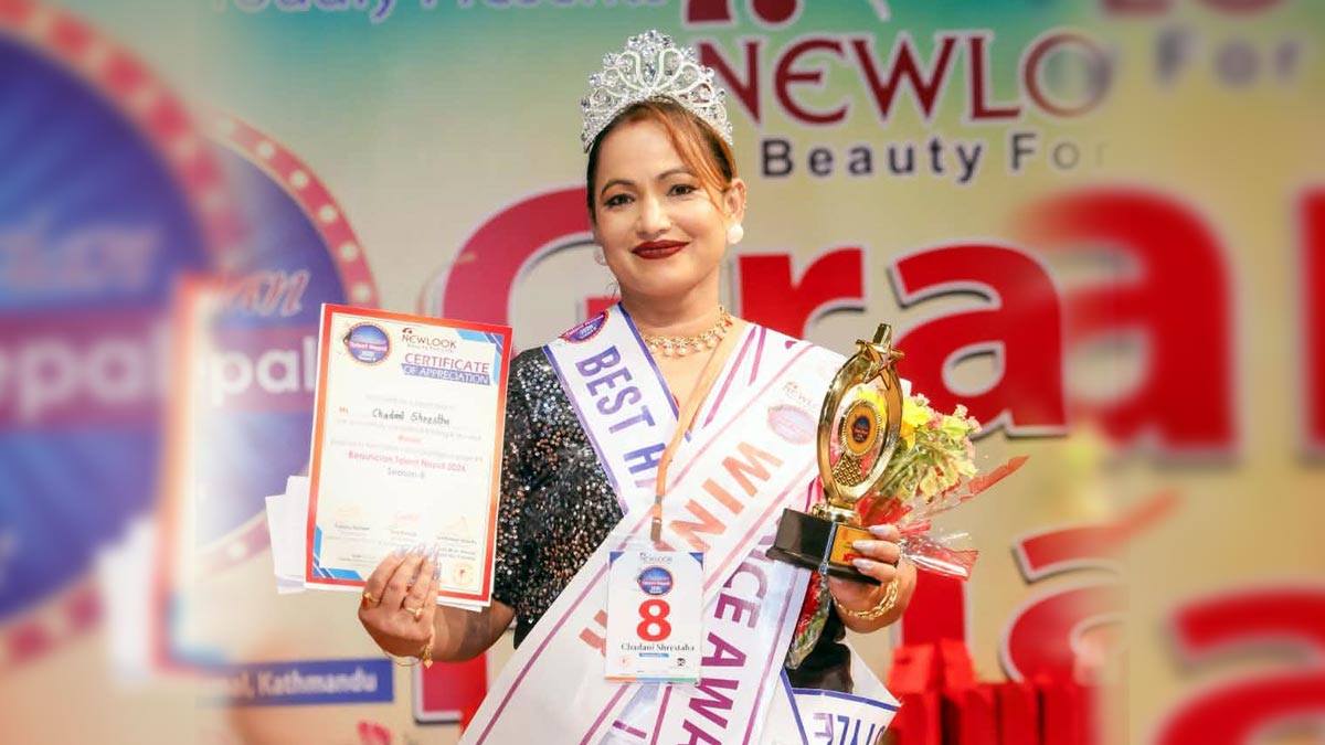 Chadani Shrestha the winner of Beautician Talent Nepal 2026 in stage