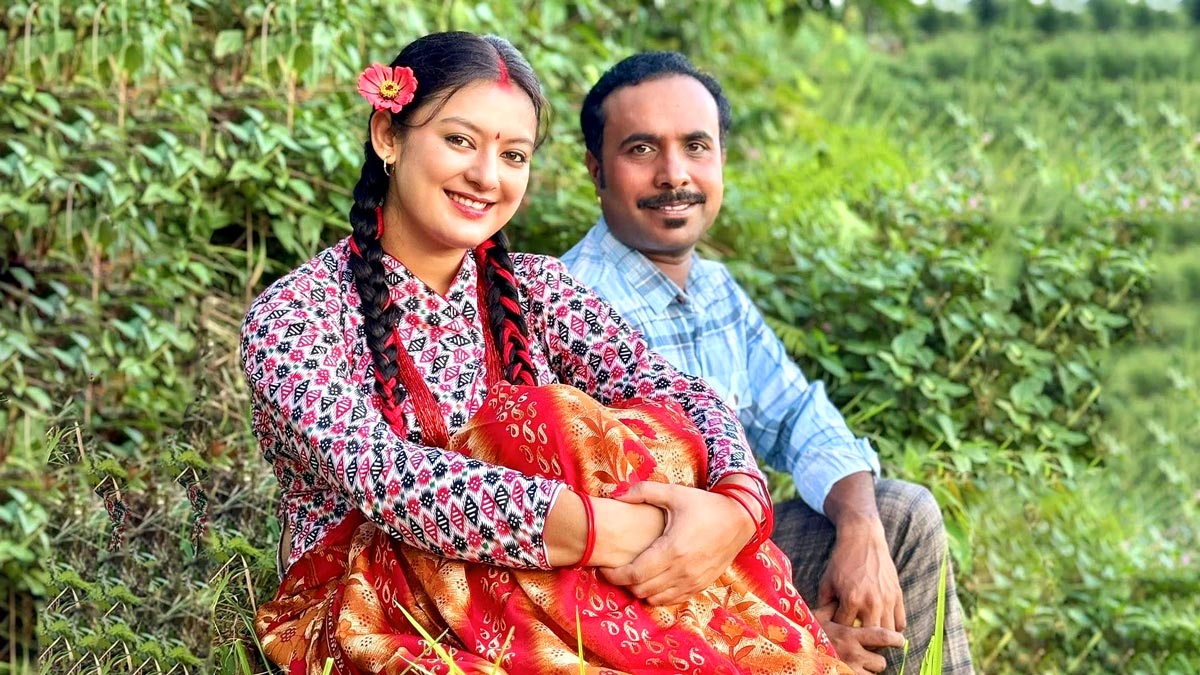 Barsha Raut and Bijay Baral From set the Movie Malati Mangale