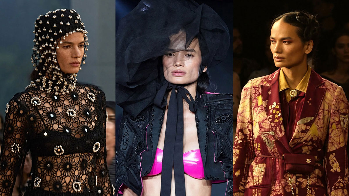Collage of Nepali model Anjali Lama’s runway appearances at Lakmé Fashion Week x FDCI 2026.