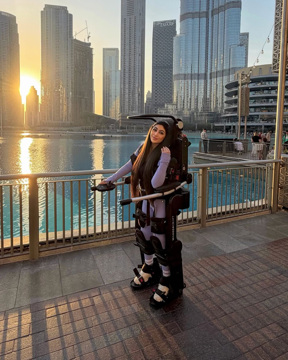 Jessica Tawil near the Burj Khalifa in Dubai.