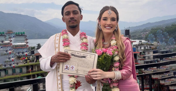 Madeleine Jaye with her Nepali husband Ram