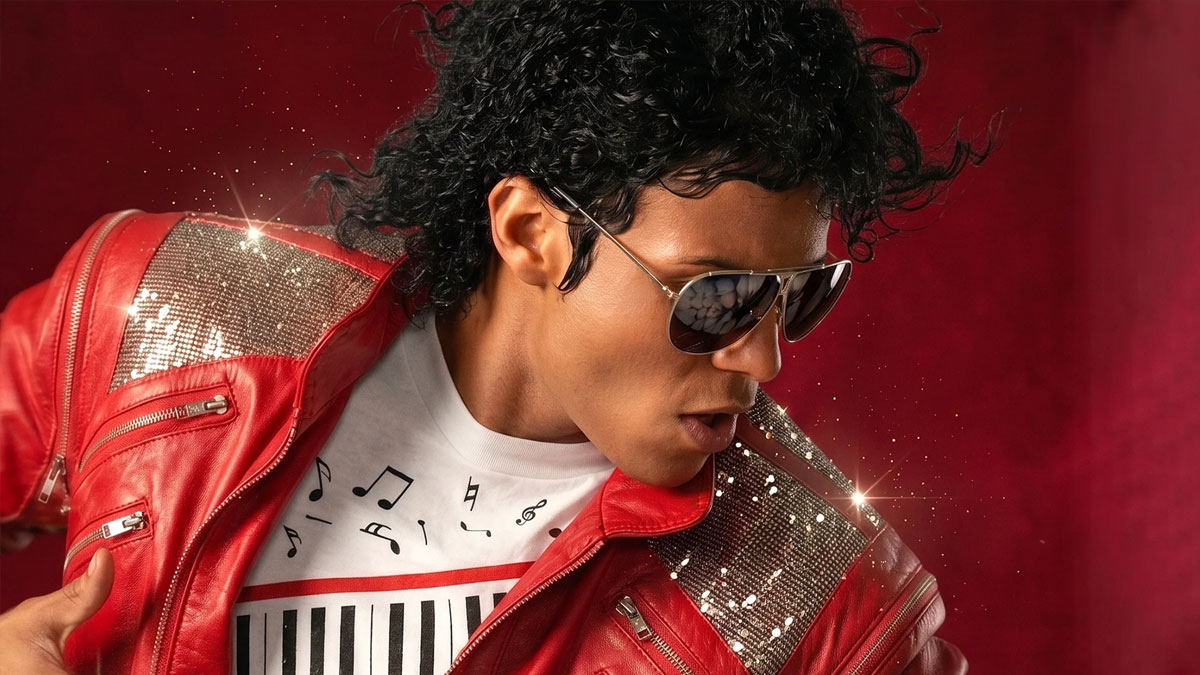Jaafar Jackson portraying Michael Jackson in the biographical film Michael.