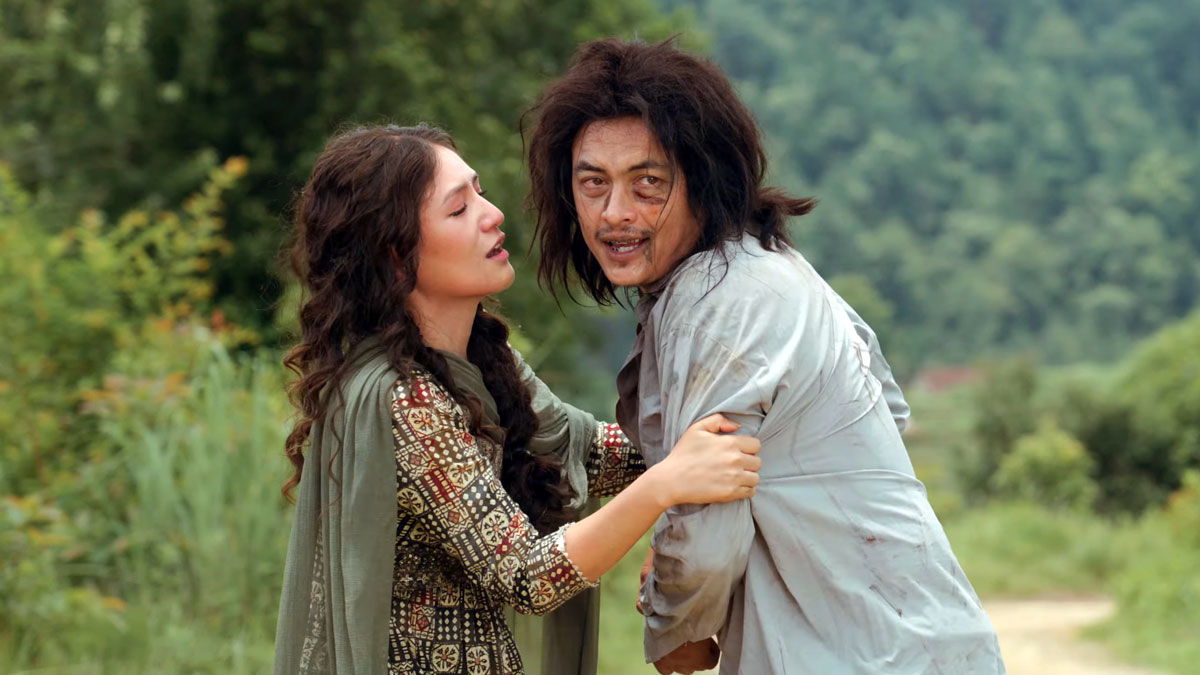 Paul Shah and Malika Mahat in the Nepali film Aa Bata Aama 2